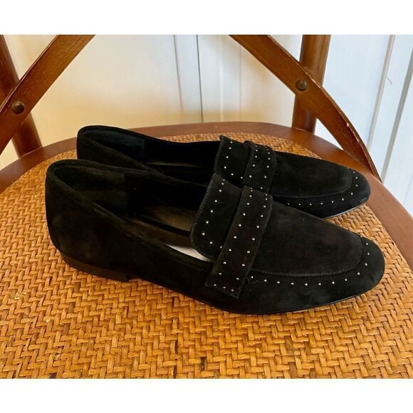 Bleeker & bond black suede studded loafers size 7 - Picture 11 of 11